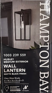 Hampton Bay Hurley 16 in. 1-Light Modern Black Shade